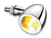 Kellermann Indicators - Daylight Running Light Chrome Kellermann 1000 Bullet Turn Signal With Amber Turn Signal & White Halo Running Light
